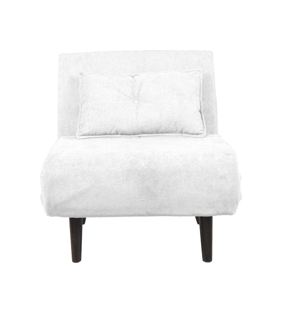POLTRONA LETTO "QUEEN" IN TESSUTO BIANCO, 77x77X85 CM